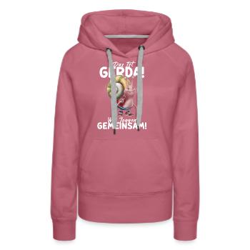 Funny Tshirt Humor Lazy Fun Sport Running Work - Women’s Premium Organic Hoodie - mauve - Front - Isabella (175cm)