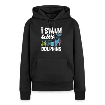 Ich Schwamm Mit Delfinen - Frauen Premium Bio Hoodie - Schwarz - Vorne - Julia (174cm)
