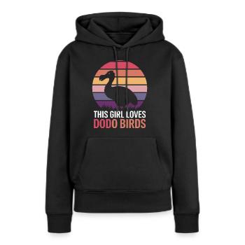 Dodo Dire Dodo Oiseau Fille Drôle Dodo Cadeau - Sweat à capuche Premium bio Femme - noir - Devant - Julia (174cm)