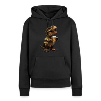 T-Rex - Sweat à capuche Premium bio Femme - noir - Devant - Julia (174cm)