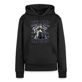 Cane Corso Italiano Cadeau drôle de Cane Corso - Sweat à capuche Premium bio Femme - noir - Devant - Julia (174cm)