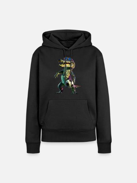 Krokodil - Frauen Premium Bio Hoodie - Schwarz