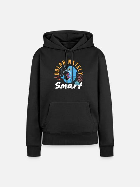 Dolphinately Smart Taucherfreund - Frauen Premium Bio Hoodie - Schwarz