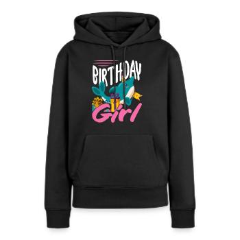 Dauphin Anniversaire Fille - Sweat à capuche Premium bio Femme - noir - Devant - Julia (174cm)