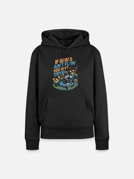 Rasenmäher Mähen - Frauen Premium Bio Hoodie - Schwarz