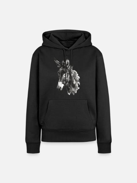 Esel - Frauen Premium Bio Hoodie - Schwarz