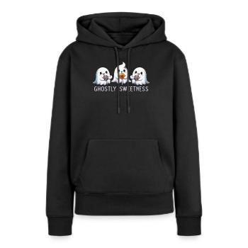 Douceur fantomatique - Sweat à capuche Premium bio Femme - noir - Devant - Julia (174cm)