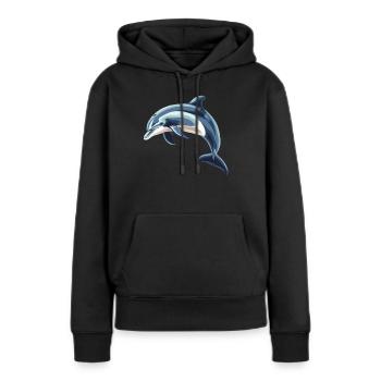 Dauphin Dauphins Dauphin - Sweat à capuche Premium bio Femme - noir - Devant - Julia (174cm)