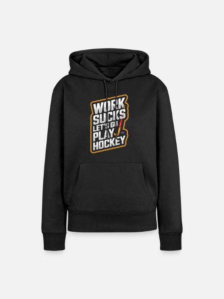 Feldhockey - Frauen Premium Bio Hoodie - Schwarz