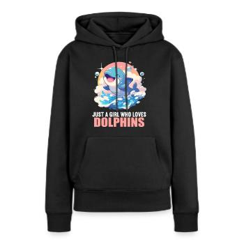 Dauphin Dauphins Dauphin - Sweat à capuche Premium bio Femme - noir - Devant - Julia (174cm)