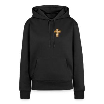 Jesus Christus Christlich Christentum Gott Bibel - Frauen Premium Bio Hoodie - Schwarz - Vorne - Julia (174cm)