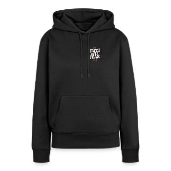 Jésus-Christ Christianisme Dieu Bible - Sweat à capuche Premium bio Femme - noir - Devant - Julia (174cm)