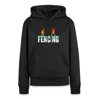 Escrime Épée Sabre Épée Épée Escrime Cadeau - Sweat à capuche Premium bio Femme - noir - Devant - Julia (174cm)
