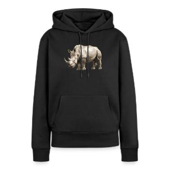 Rhino Nashörner Nashorn - Frauen Premium Bio Hoodie - Schwarz - Vorne - Julia (174cm)
