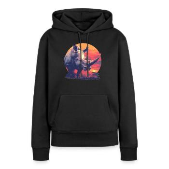 Rhino Nashörner Nashorn - Frauen Premium Bio Hoodie - Schwarz - Vorne - Julia (174cm)