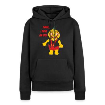J’ai une idée - Sweat à capuche Premium bio Femme - noir - Devant - Julia (174cm)