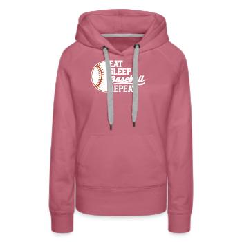 Baseball Sport Baseballspieler Pitcher Catcher USA - Frauen Premium Bio Hoodie - Malve - Vorne - Isabella (175cm)