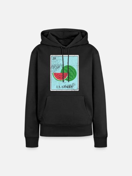 Wassermelone - Frauen Premium Bio Hoodie - Schwarz