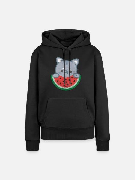 Wassermelone - Frauen Premium Bio Hoodie - Schwarz