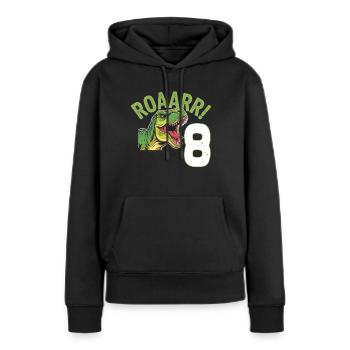 8th Birthday 8 Years Dino Dinosaur Fan - Women’s Premium Organic Hoodie - black - Front - Julia (174cm)