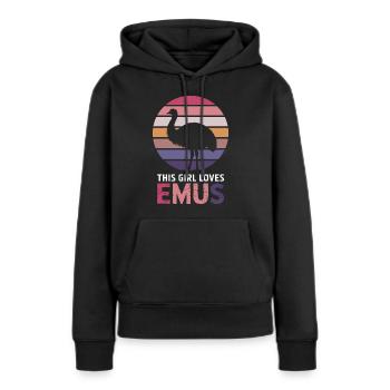 Emu Dire Australie Emus Drôle Cadeau D’émeu - Sweat à capuche Premium bio Femme - noir - Devant - Julia (174cm)
