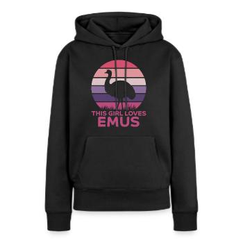 Emu Dire Australie Emus Drôle Cadeau D’émeu - Sweat à capuche Premium bio Femme - noir - Devant - Julia (174cm)