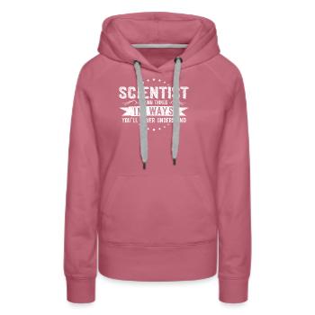 Des collègues scientifiques offrent un dicton de profession - Sweat à capuche Premium bio Femme - mauve - Devant - Isabella (175cm)