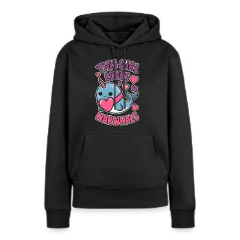 Narwal Spruch Narwale Lustiges Narwal Geschenk - Frauen Premium Bio Hoodie - Schwarz - Vorne - Julia (174cm)