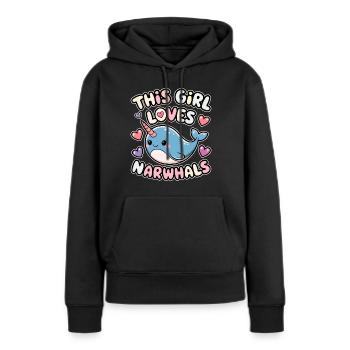 Narwal Spruch Narwale Lustiges Narwal Geschenk - Frauen Premium Bio Hoodie - Schwarz - Vorne - Julia (174cm)