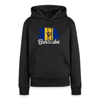 Barbados - Frauen Premium Bio Hoodie - Schwarz - Vorne - Julia (174cm)