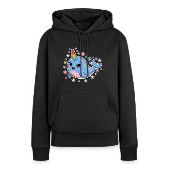 Narval Dire Narvals Drôle Narval Cadeau - Sweat à capuche Premium bio Femme - noir - Devant - Julia (174cm)