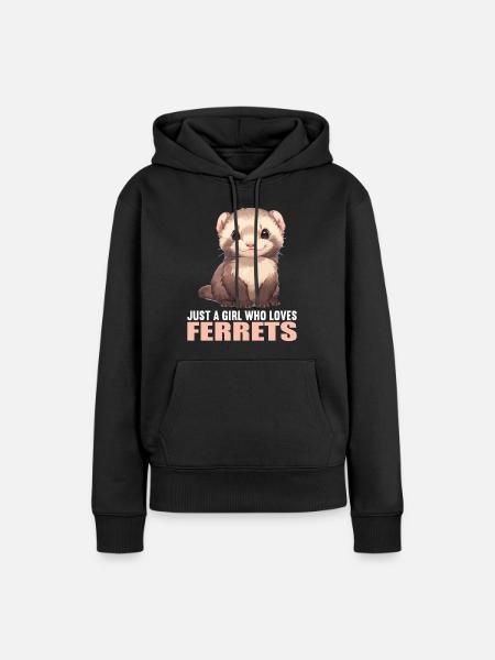 Ferret Frettchen - Frauen Premium Bio Hoodie - Schwarz