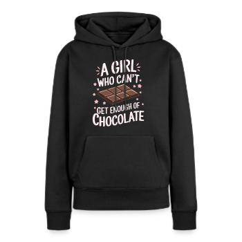 Schokolade Spruch Lustiges Schokoladen Geschenk - Frauen Premium Bio Hoodie - Schwarz - Vorne - Julia (174cm)