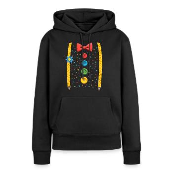 Clown Oberteil Karneval Kostüm Zirkus Narren - Frauen Premium Bio Hoodie - Schwarz - Vorne - Julia (174cm)
