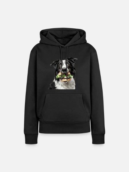Border Collie - Frauen Premium Bio Hoodie - Schwarz