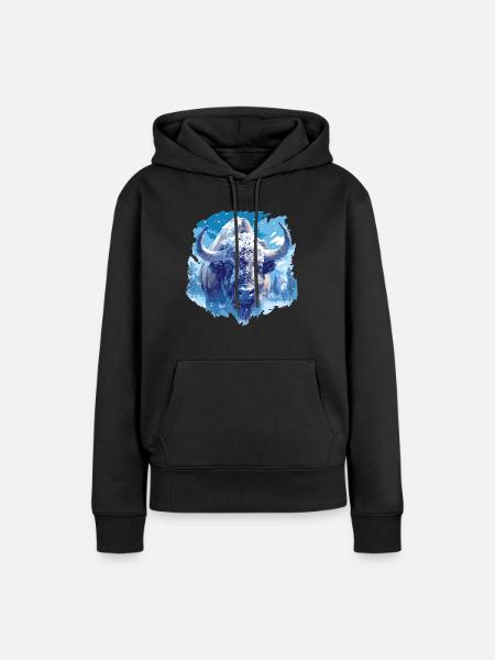 Bisons Bison - Frauen Premium Bio Hoodie - Schwarz