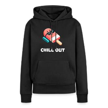 Chill Out Mignon Popsicle - Sweat à capuche Premium bio Femme - noir - Devant - Julia (174cm)