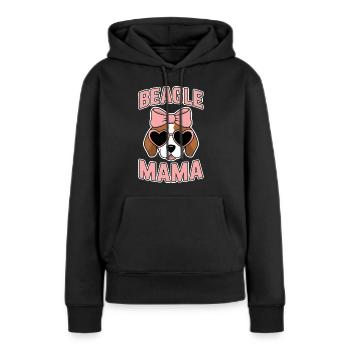 Beagle Maman Chien Maman Drôle Beagle Cadeau - Sweat à capuche Premium bio Femme - noir - Devant - Julia (174cm)