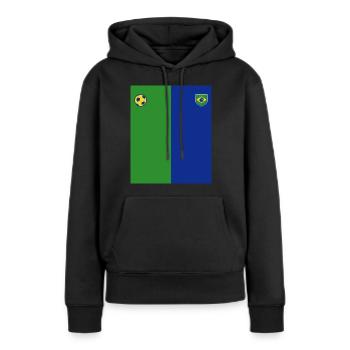Brasilien Brazil shirt Brasilianer Rio de Janeirao - Frauen Premium Bio Hoodie - Schwarz - Vorne - Julia (174cm)