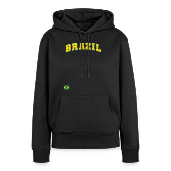 Brasilien Brazil shirt Brasilianer Rio de Janeirao - Frauen Premium Bio Hoodie - Schwarz - Vorne - Julia (174cm)