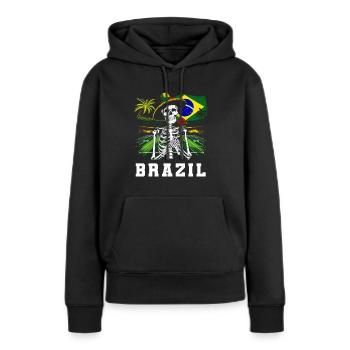 Brasilien Brazil shirt Brasilianer Rio de Janeirao - Frauen Premium Bio Hoodie - Schwarz - Vorne - Julia (174cm)