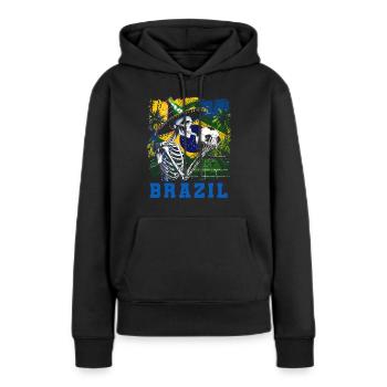 Brésil Brésil Maillot brésilien Rio de Janeiro - Sweat à capuche Premium bio Femme - noir - Devant - Julia (174cm)