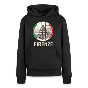 Florenz, Firenze - Frauen Premium Bio Hoodie - Schwarz - Vorne - Julia (174cm)