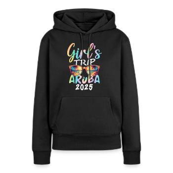 Voyage entre filles à Aruba 2025 - Sweat à capuche Premium bio Femme - noir - Devant - Julia (174cm)