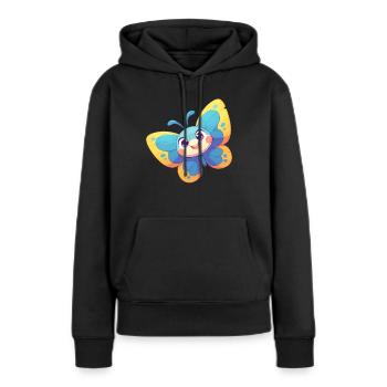 papillon papillons papillon papillon - Sweat à capuche Premium bio Femme - noir - Devant - Julia (174cm)