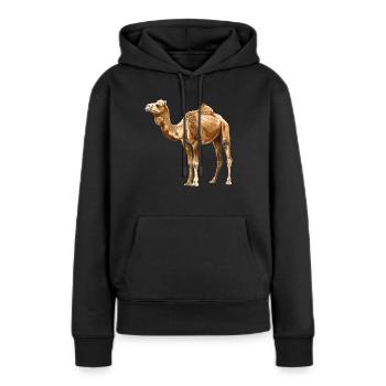 Camel Kamele Kamel - Frauen Premium Bio Hoodie - Schwarz - Vorne - Julia (174cm)
