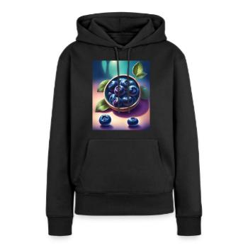 Leckere Heidelbeeren - Frauen Premium Bio Hoodie - Schwarz - Vorne - Julia (174cm)