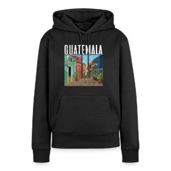 Guatemala - Frauen Premium Bio Hoodie - Schwarz - Vorne - Julia (174cm)