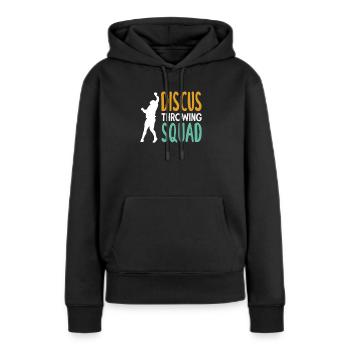 Lancer du disque Athlète Cadeau d’athlète - Sweat à capuche Premium bio Femme - noir - Devant - Julia (174cm)