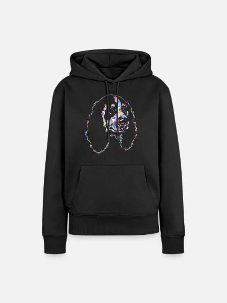 Cocker Spaniel Geometric - Women’s Premium Organic Hoodie - black